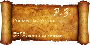 Perkovits Zolna névjegykártya